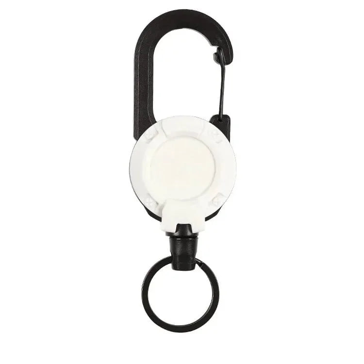 Tactical Retractable Keychain | Heavy-Duty Spring Carabiner | Metal & 65cm Cord | Outdoor Use