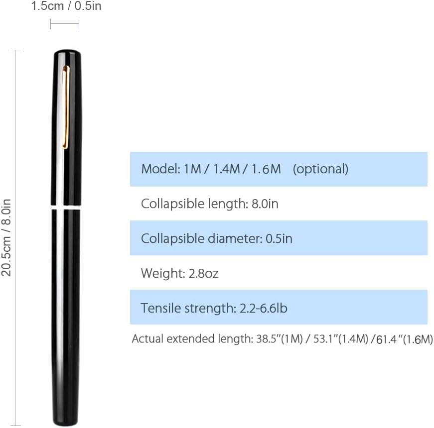 Telescopic Fishing Rod & Reel Combo | Pen-Style 1M | Carbon Fiber & EVA Handle