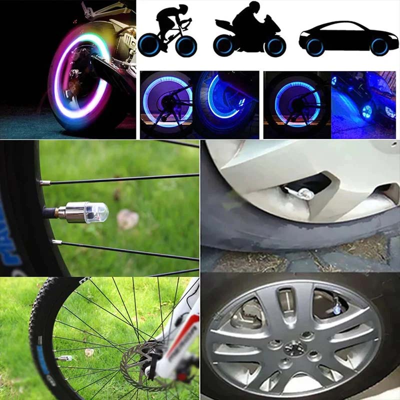 Tire Valve LED Caps | Motion-Activated LED | Waterproof & Rust-Resistant | Night Visibility