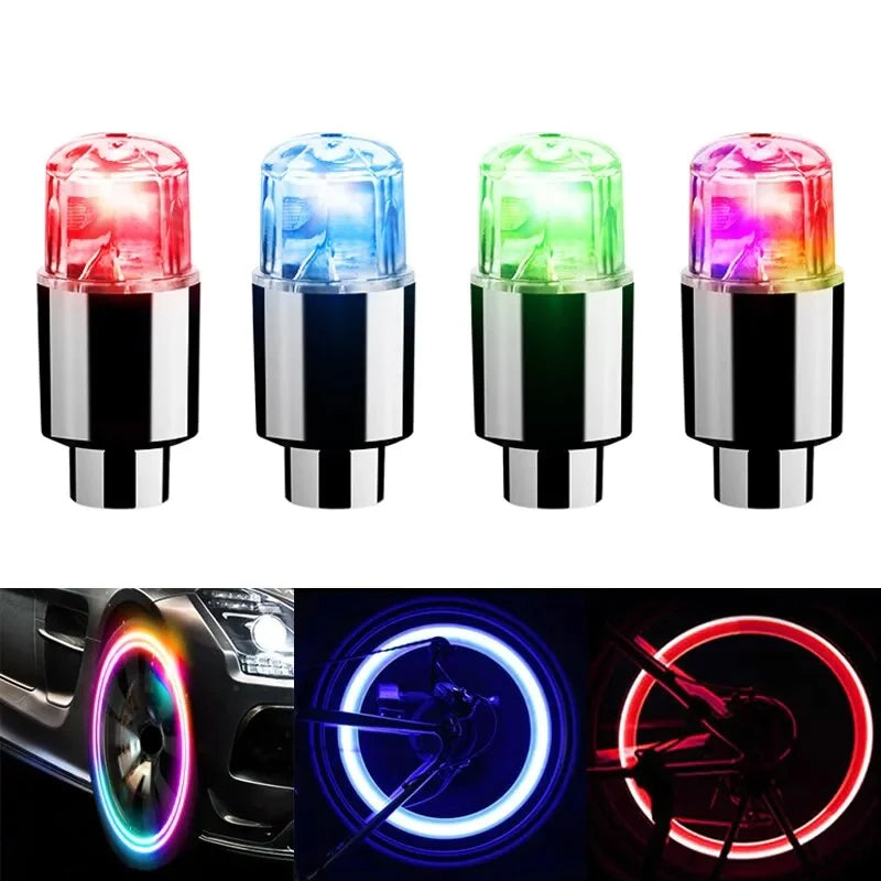 Tire Valve LED Caps | Motion-Activated LED | Waterproof & Rust-Resistant | Night Visibility