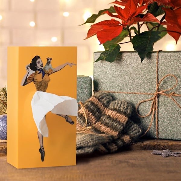 Tissue Box Cover | Interactive Flying Skirt Design | Weighted Base & Reusable | 25x13x8 cm