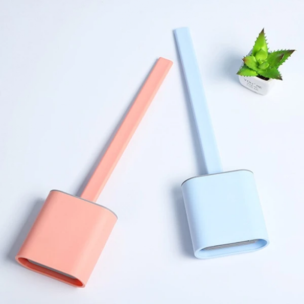 Toilet Brush | Hygienic Silicone & Flexible Head | Holder Included | Quick-Drying