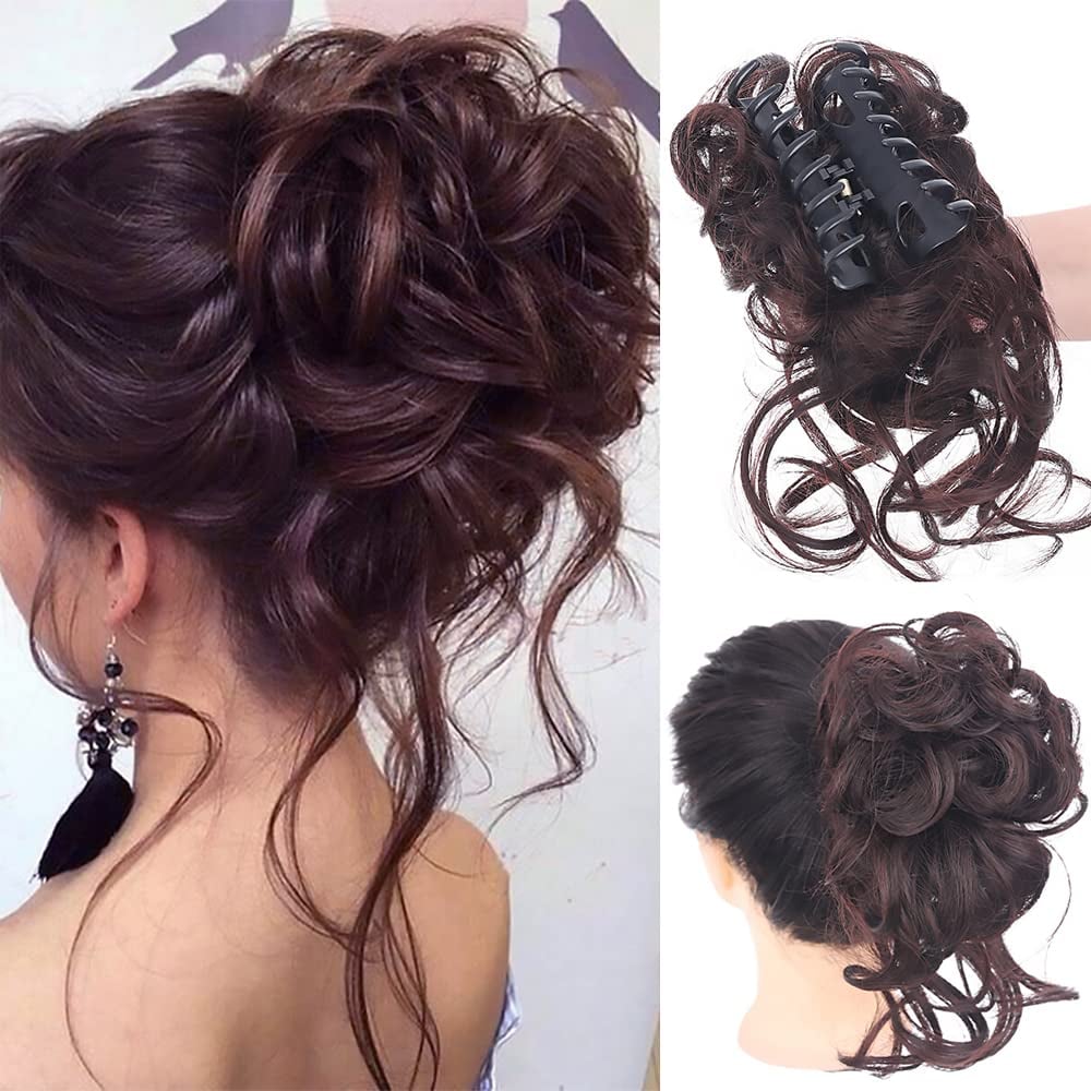 Top Knot Hairpiece | Curly Synthetic Hair | Elastic Band & Secure Hold | Instant Volume