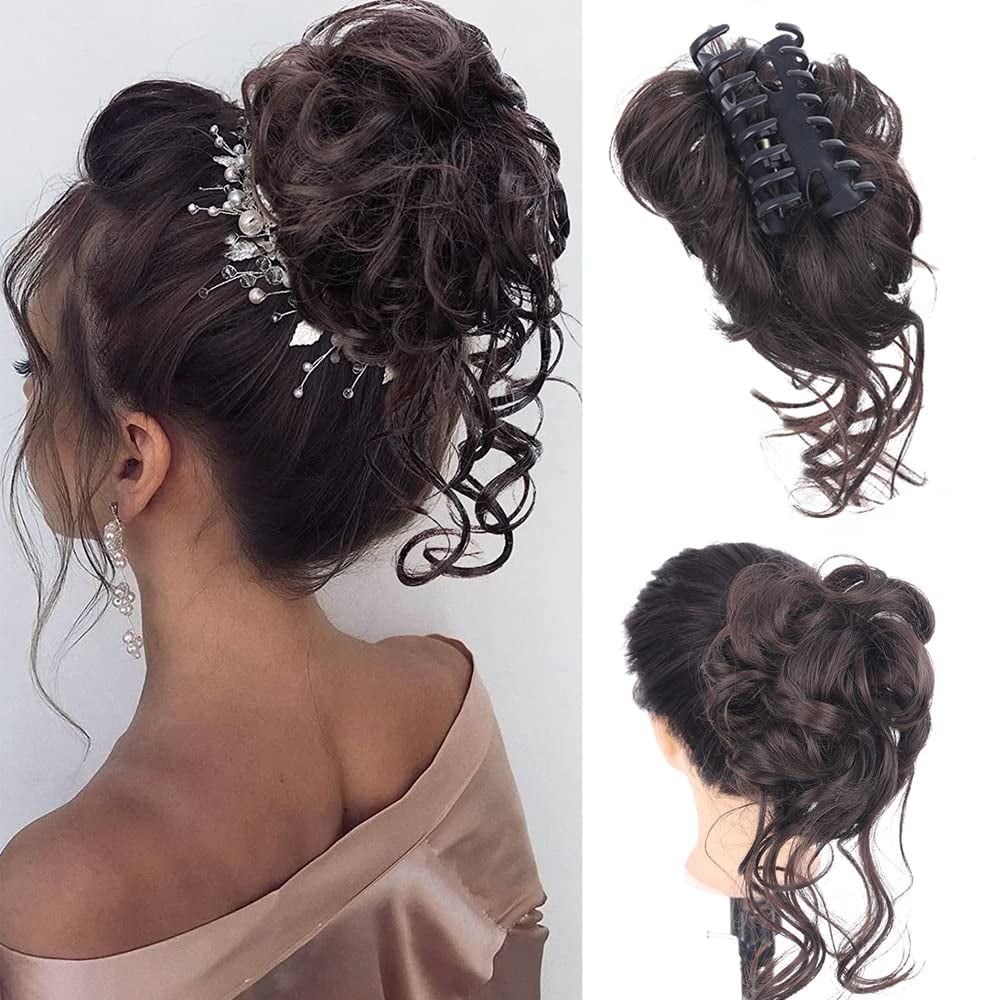 Top Knot Hairpiece | Curly Synthetic Hair | Elastic Band & Secure Hold | Instant Volume