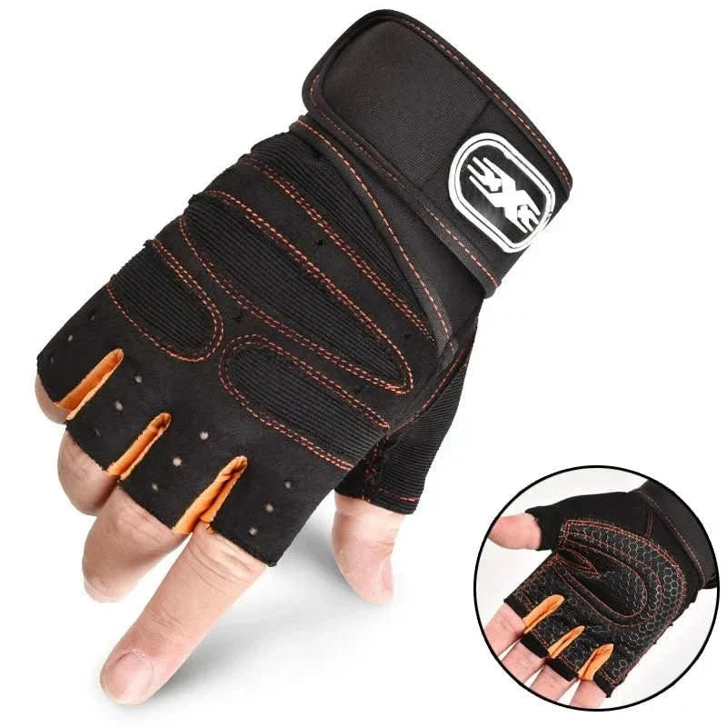 Training Gloves for Gym & Cycling | Shock-Absorbing Padding & Wrist Support | Breathable Fabric