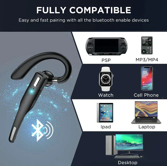 Trucker Bluetooth Headset | Noise-Cancelling Dual Mic | Bluetooth 5.1 | Long Battery Life