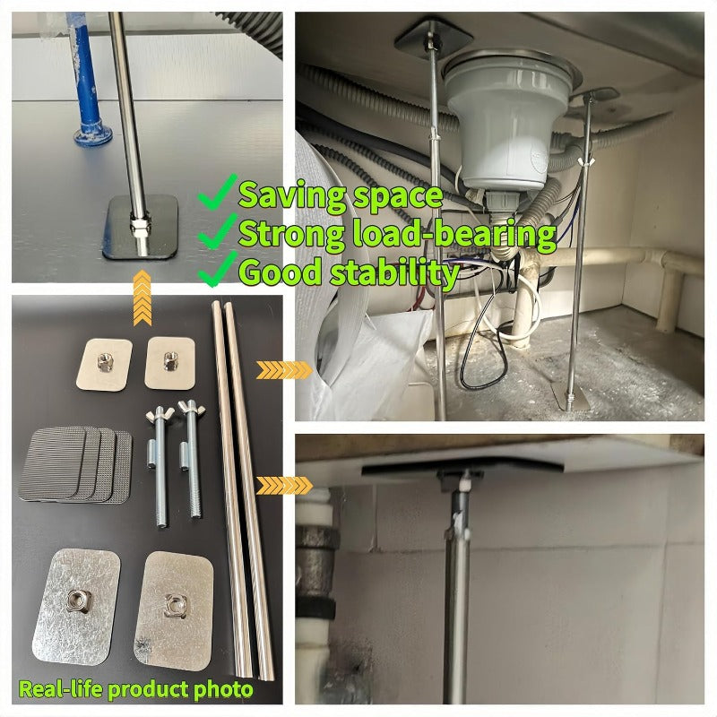 Undermount Sink Support Kit | Heavy-Duty Adjustable Brackets | 500 lb Load Capacity