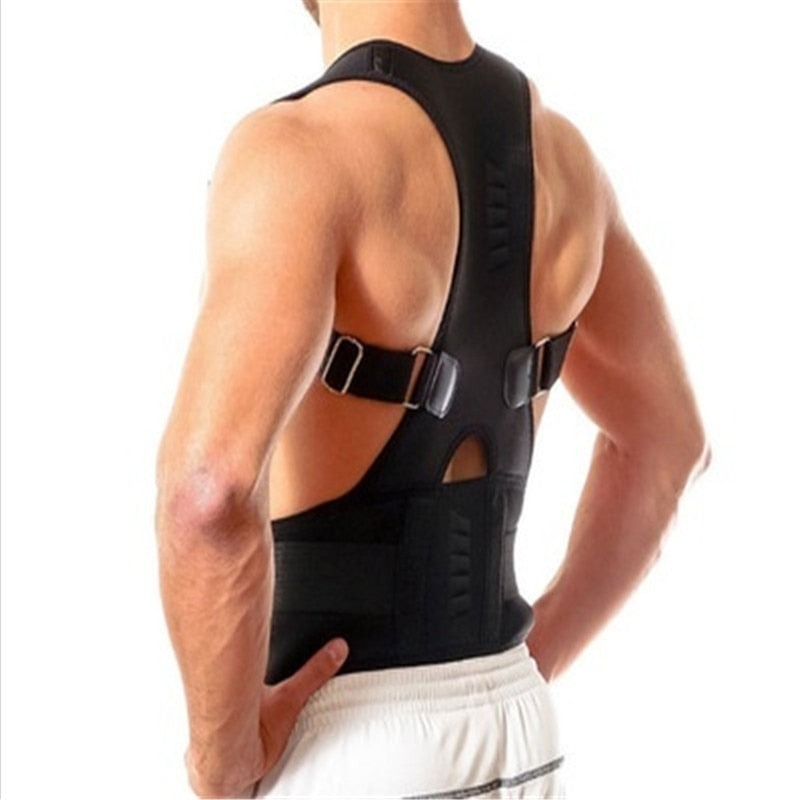 Unisex Back Brace | Magnetic Posture Corrector | Adjustable Waistband & Lumbar Support
