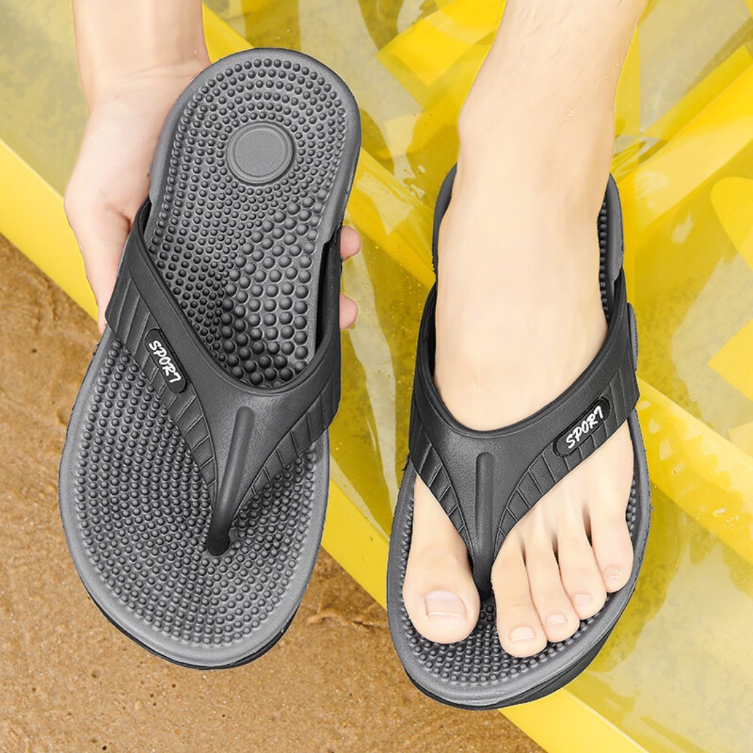 Unisex Flip Flops | Acupressure Footbed | Arch Support & Non-Slip Sole | Comfortable Fit