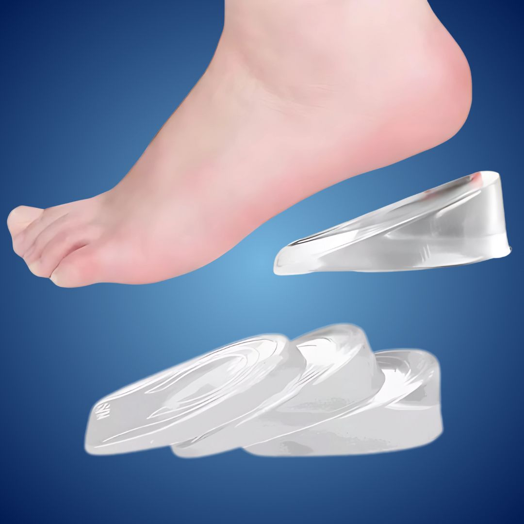 Unisex Heel Lift Inserts | Adjustable Silicone Gel Lift | Shock Absorption & Plantar Pain Relief