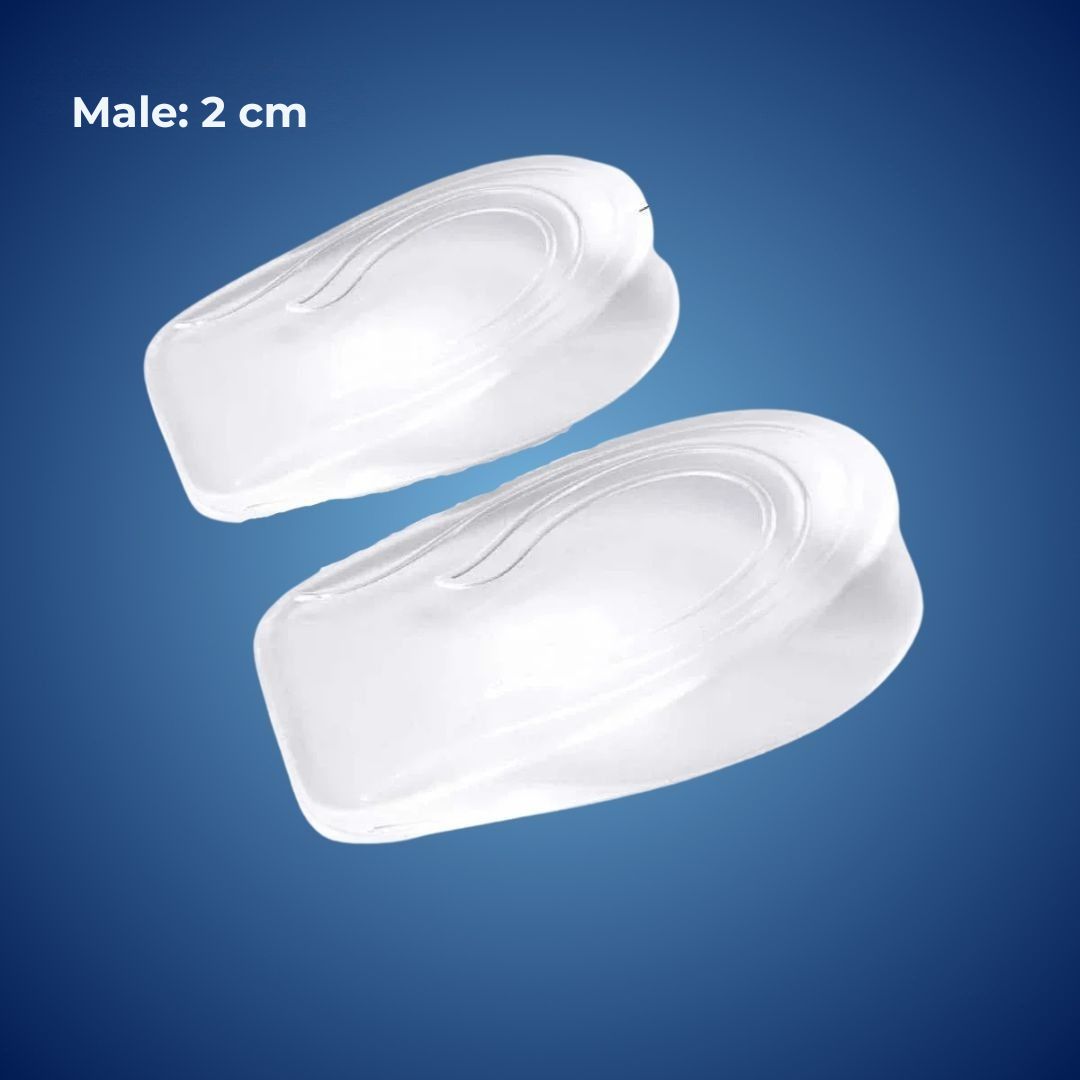 Unisex Heel Lift Inserts | Adjustable Silicone Gel Lift | Shock Absorption & Plantar Pain Relief