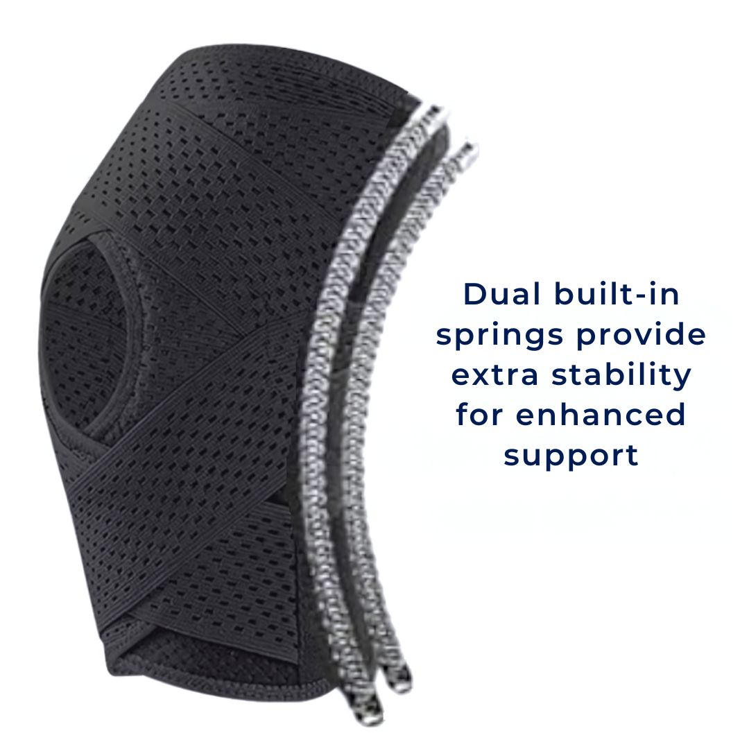 Unisex Knee Support Brace | Support Compression Springs | Adjustable Tension Strap | Pain Relief