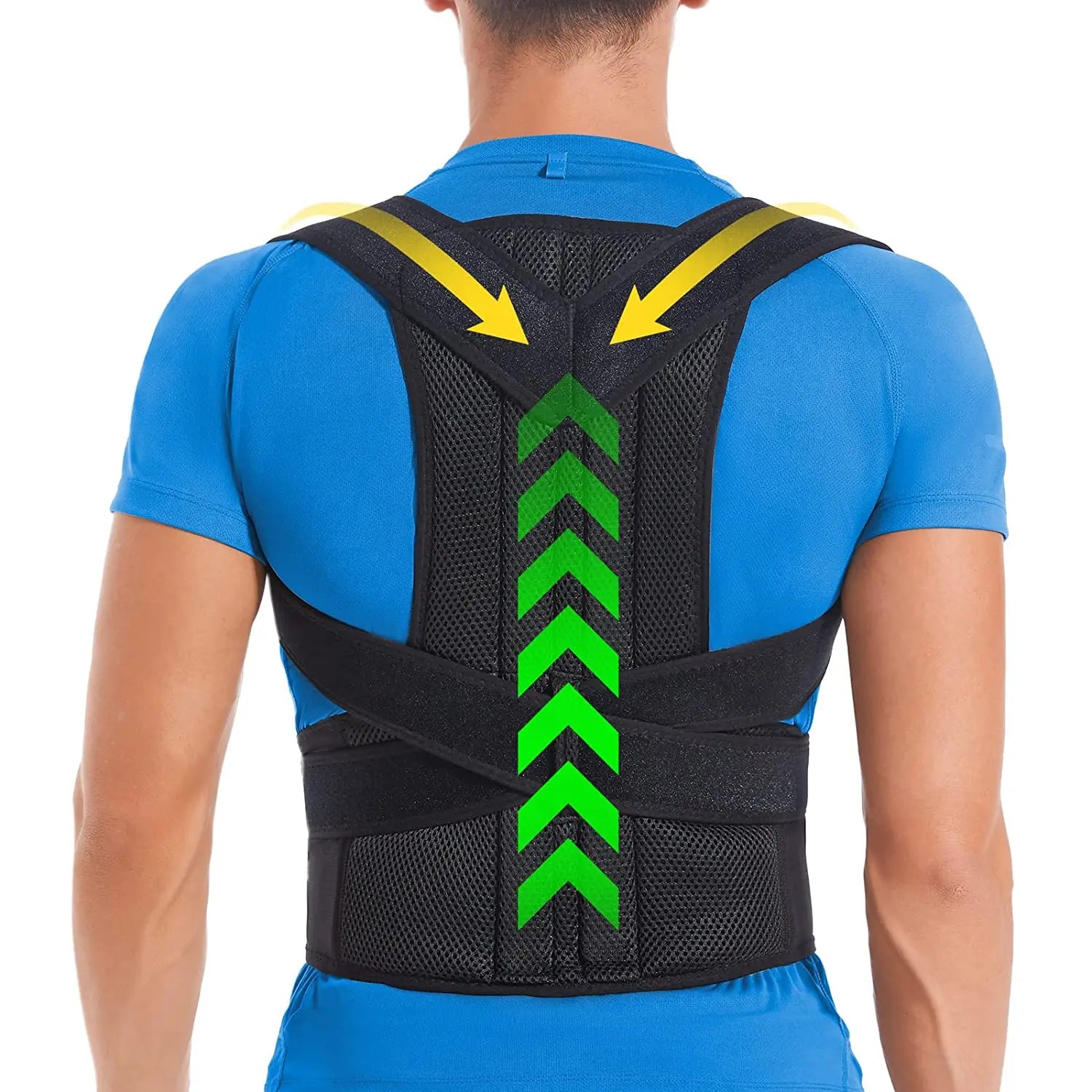 Unisex Lumbar Support Posture Brace | Double Support & Adjustable Straps | Breathable Fabric