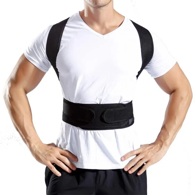 Unisex Lumbar Support Posture Brace | Double Support & Adjustable Straps | Breathable Fabric