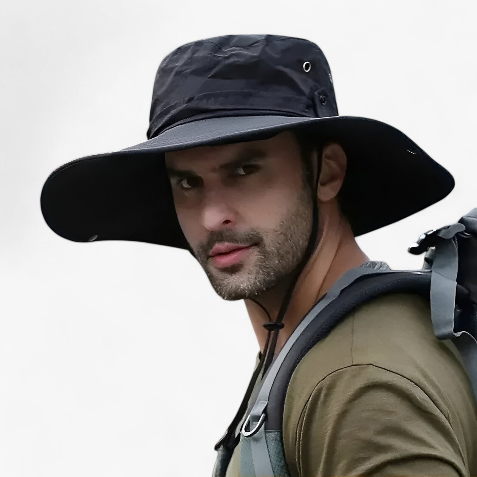Unisex UV Sun Hat | Breathable Mesh & Wide Brim | Adjustable Drawstring | Hiking, Fishing & Beach