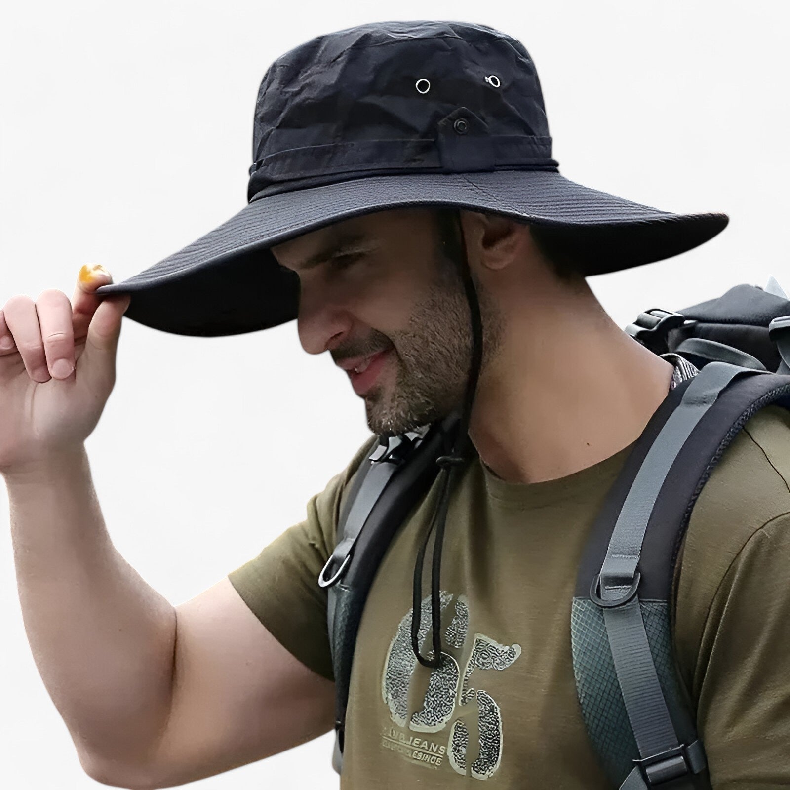 Unisex UV Sun Hat | Breathable Mesh & Wide Brim | Adjustable Drawstring | Hiking, Fishing & Beach
