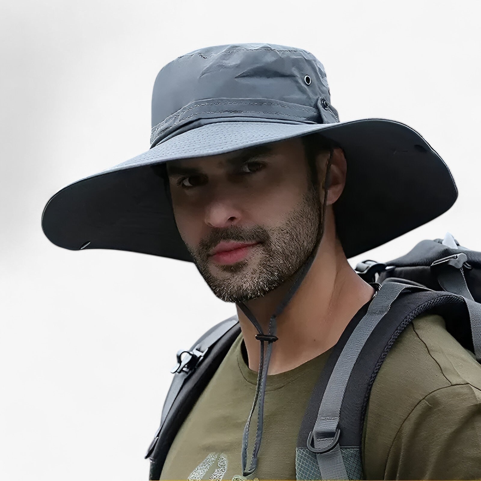 Unisex UV Sun Hat | Breathable Mesh & Wide Brim | Adjustable Drawstring | Hiking, Fishing & Beach