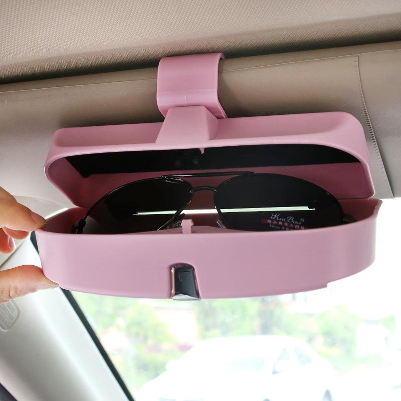 Universal Car Sunglasses Case | Visor-Mount Design | Velvet-Lined & Card Slots | One-Hand Access