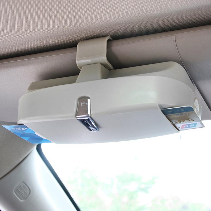 Universal Car Sunglasses Case | Visor-Mount Design | Velvet-Lined & Card Slots | One-Hand Access