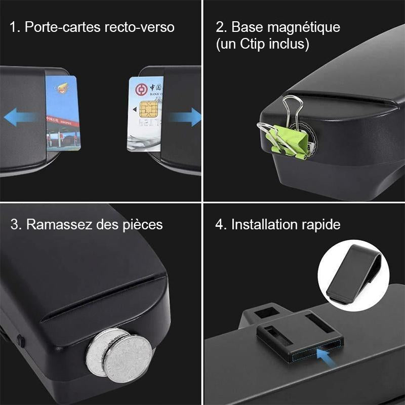 Universal Car Sunglasses Case | Visor-Mount Design | Velvet-Lined & Card Slots | One-Hand Access