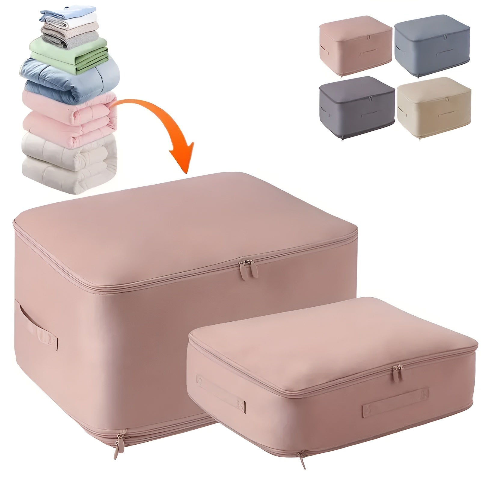 Vacuum Storage Bags | Space-Saving Compression | Airtight Zipper & Valve | Closet Organization