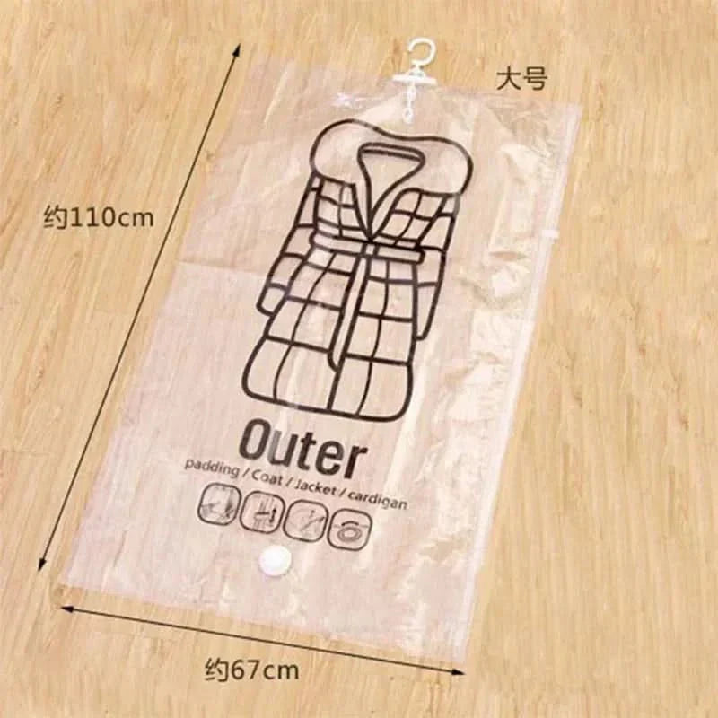 Vacuum Storage Bags for Clothes | Hanging Space-Saving Design | Dust & Moisture Resistant | 3-Pack