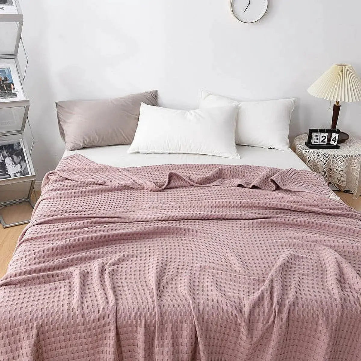 Waffle Weave Blanket | Lightweight Breathable for Summer | 100% Cotton