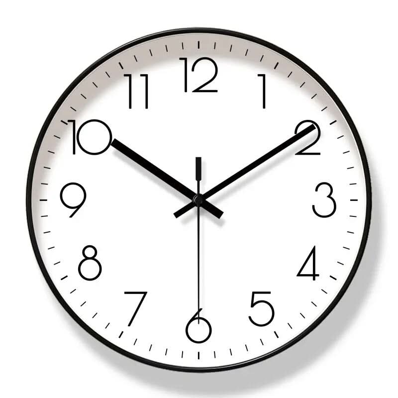 Wall Clock | Scandinavian Minimalist Black & White | Silent Quartz Movement