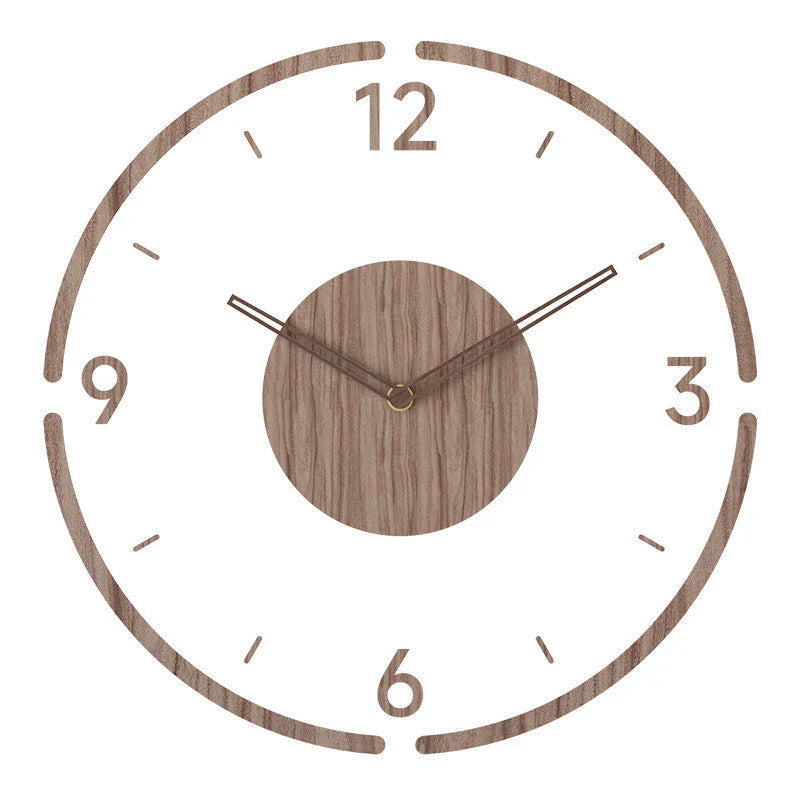 Wall Clock | Scandinavian Minimalist Design | Natural Wood & 35 cm | Decorative Accent