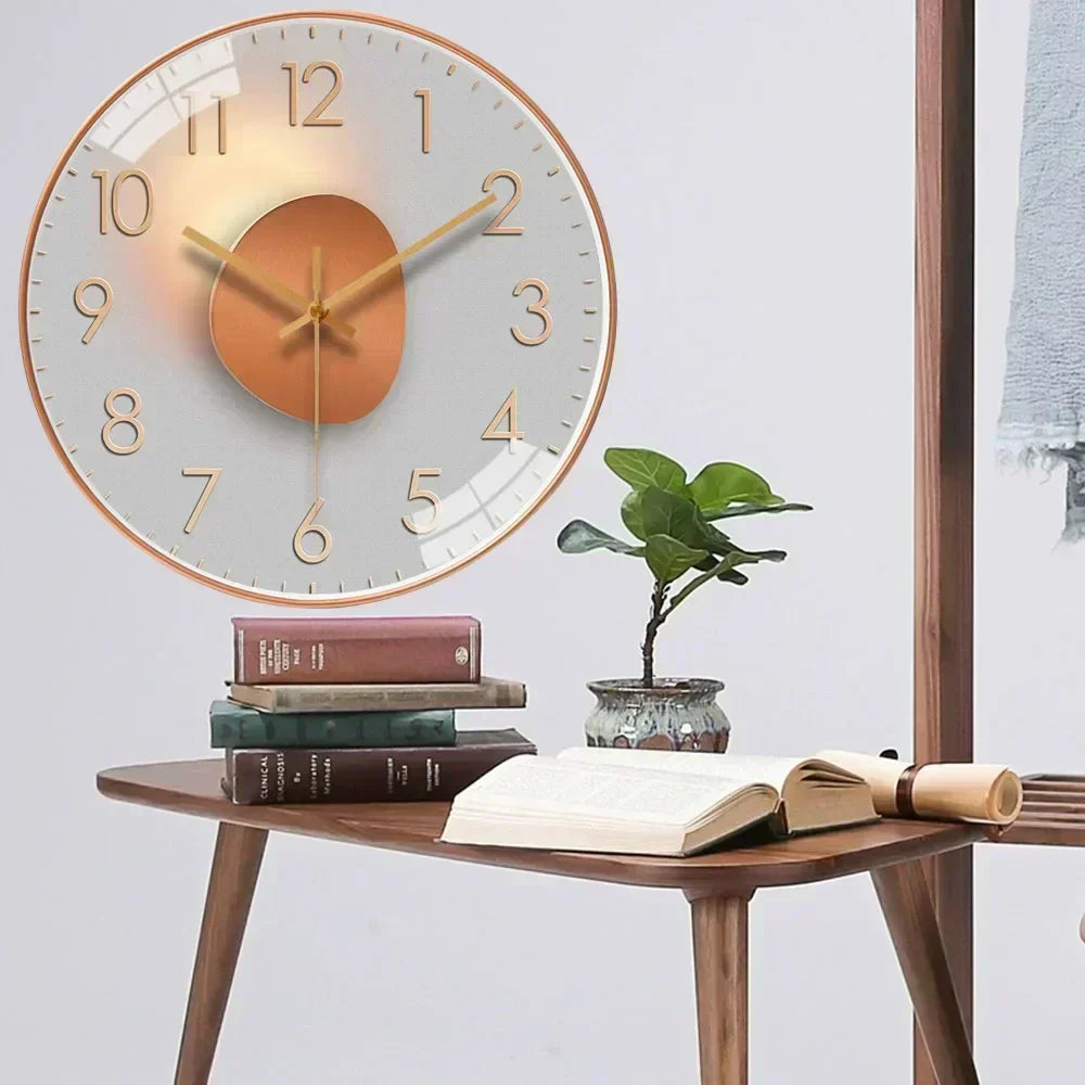 Wall Clock | Silent Non-Ticking Classic Design | 30cm Diameter | Bedroom & Office