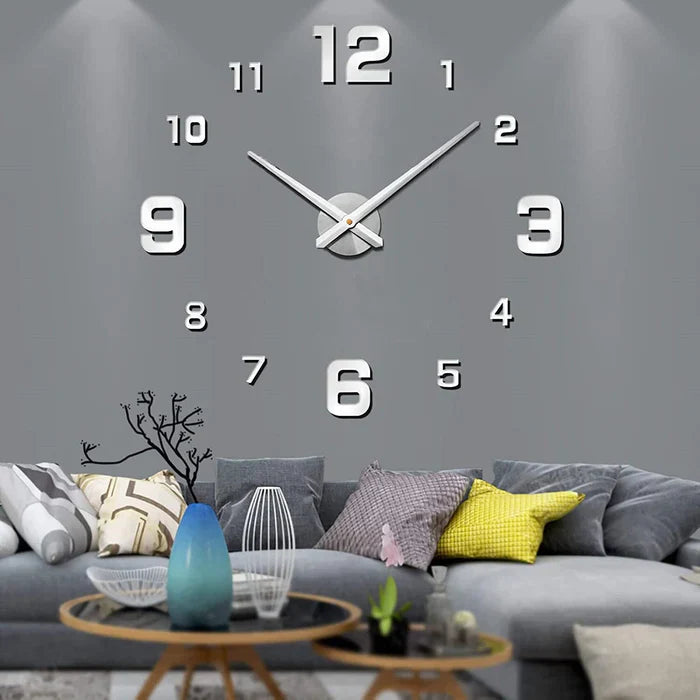 Wall Clock for Home | Minimalist Modern Design | Metal & Glass | Silent Quartz Movement