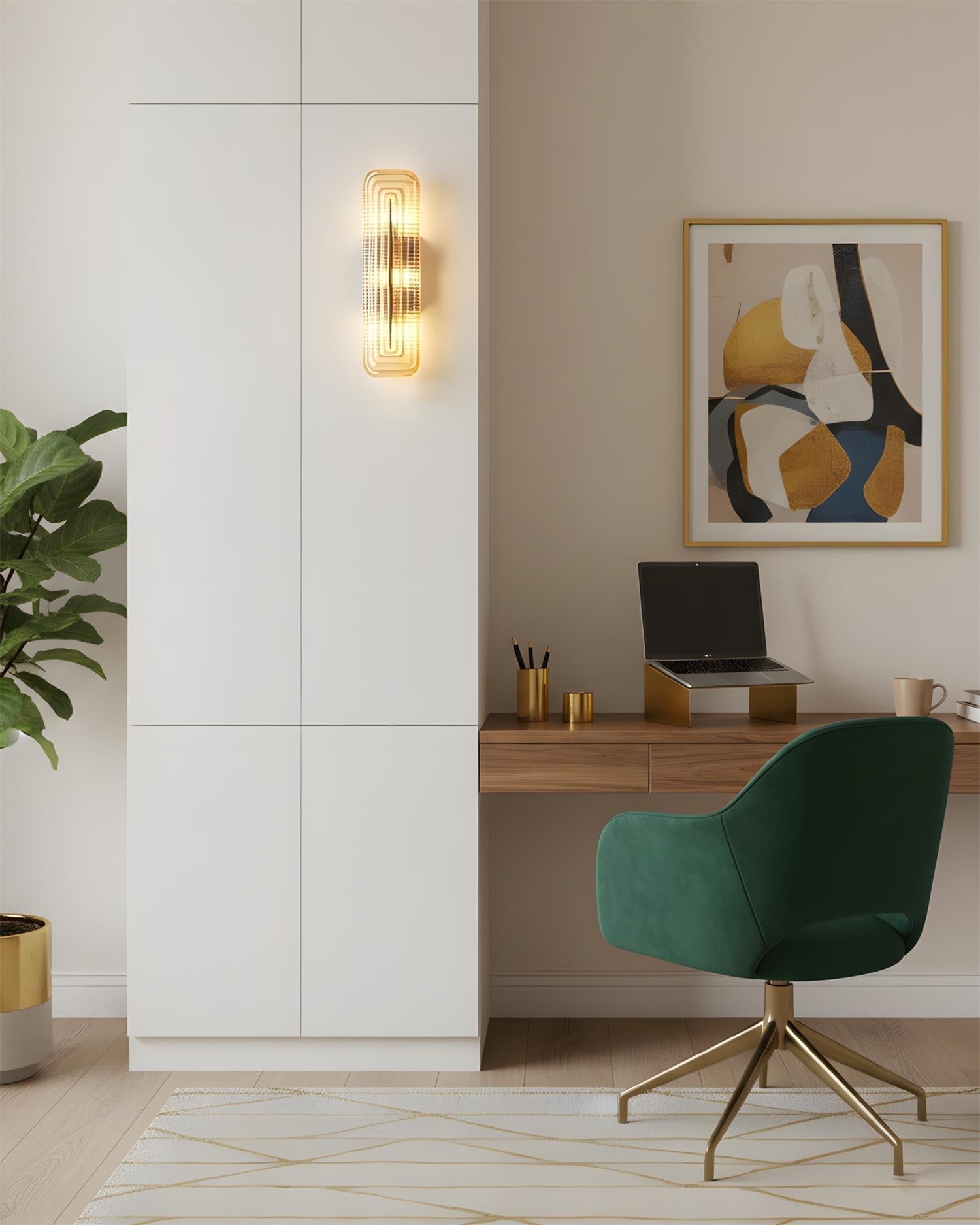 Wall Lamp | Geometric Textured Linear Design | Dimmable Hardwired | Ambient Accent Light