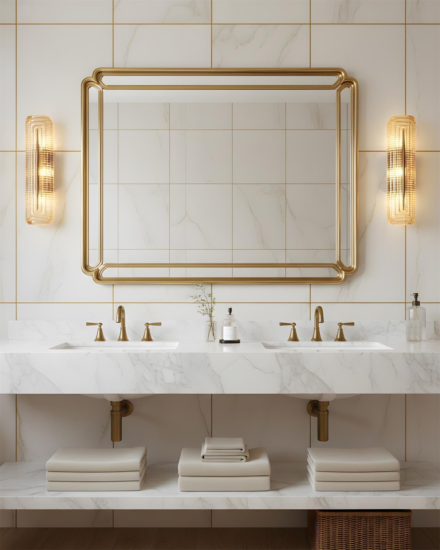 Wall Lamp | Geometric Textured Linear Design | Dimmable Hardwired | Ambient Accent Light