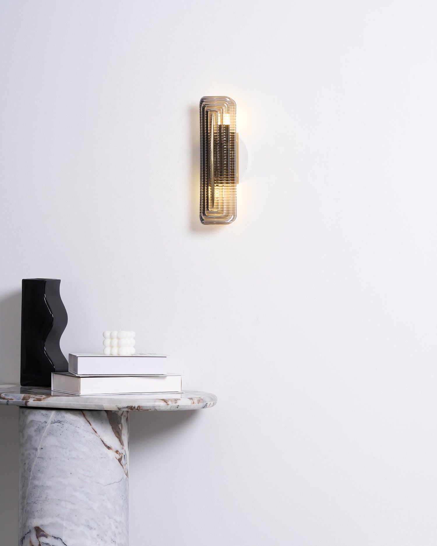 Wall Lamp | Geometric Textured Linear Design | Dimmable Hardwired | Ambient Accent Light
