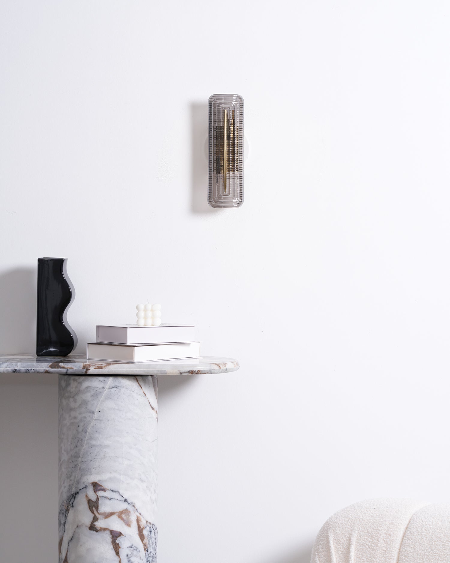 Wall Lamp | Geometric Textured Linear Design | Dimmable Hardwired | Ambient Accent Light