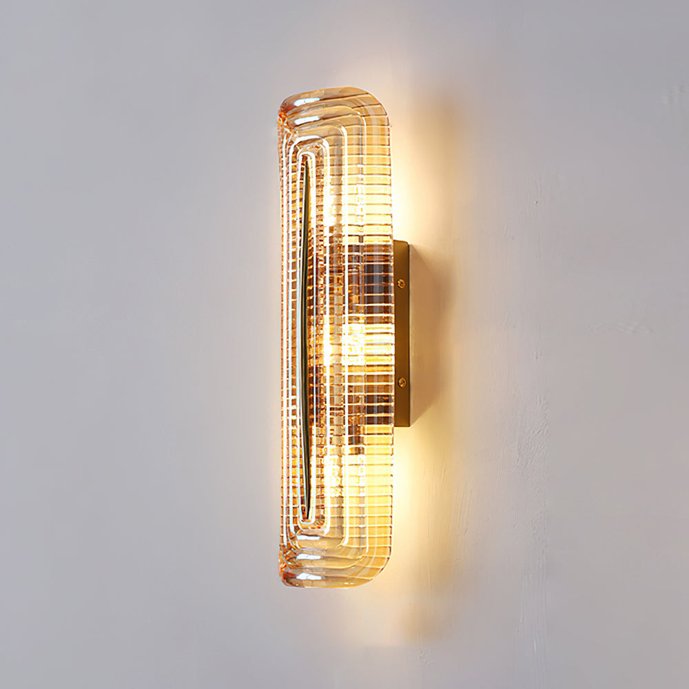 Wall Lamp | Geometric Textured Linear Design | Dimmable Hardwired | Ambient Accent Light
