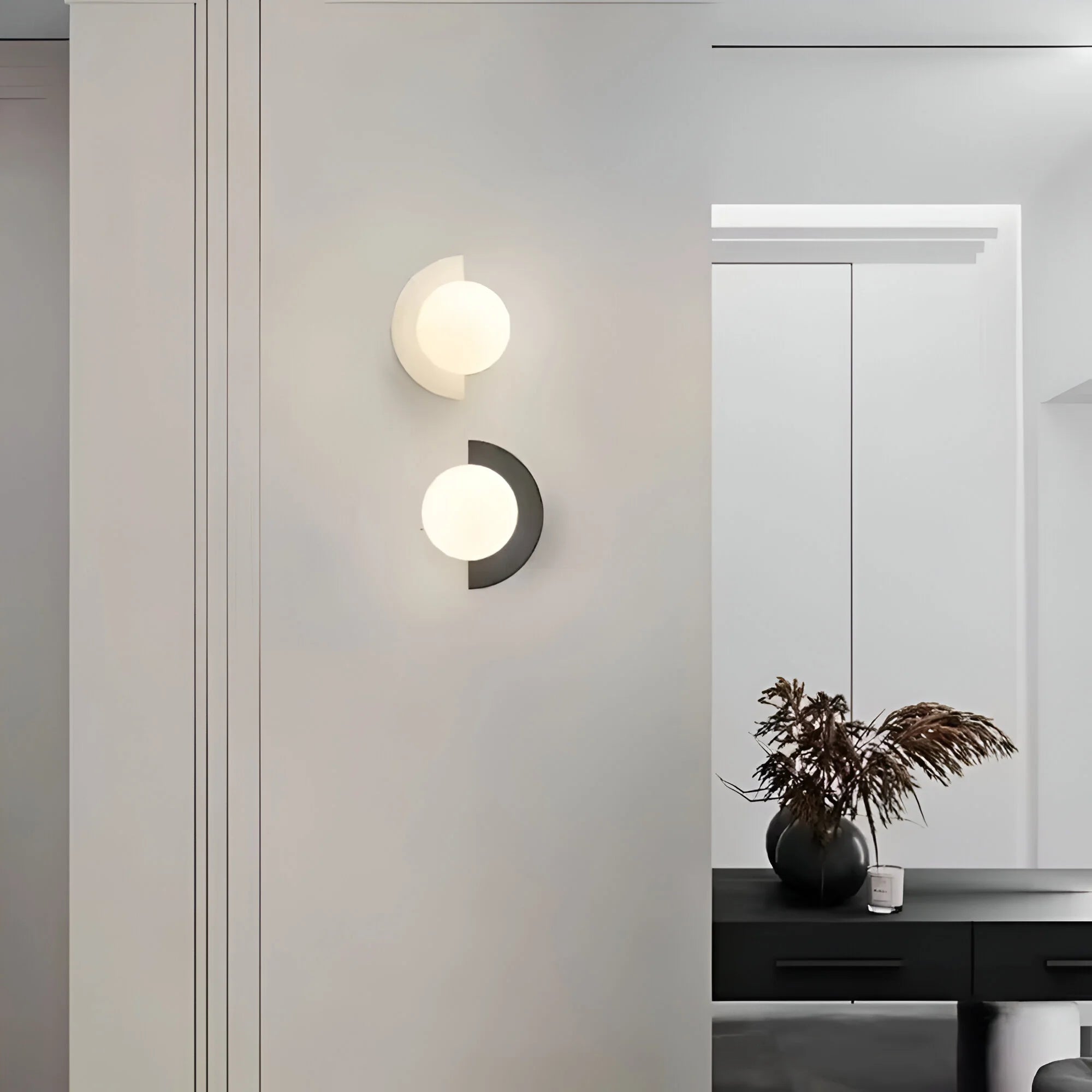 Wall Light | Modern Semicircle Design | 6 Color Options & Dual Warm/White LED | Energy-Saving