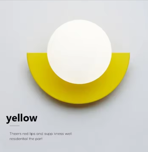 Wall Light | Modern Semicircle Design | 6 Color Options & Dual Warm/White LED | Energy-Saving
