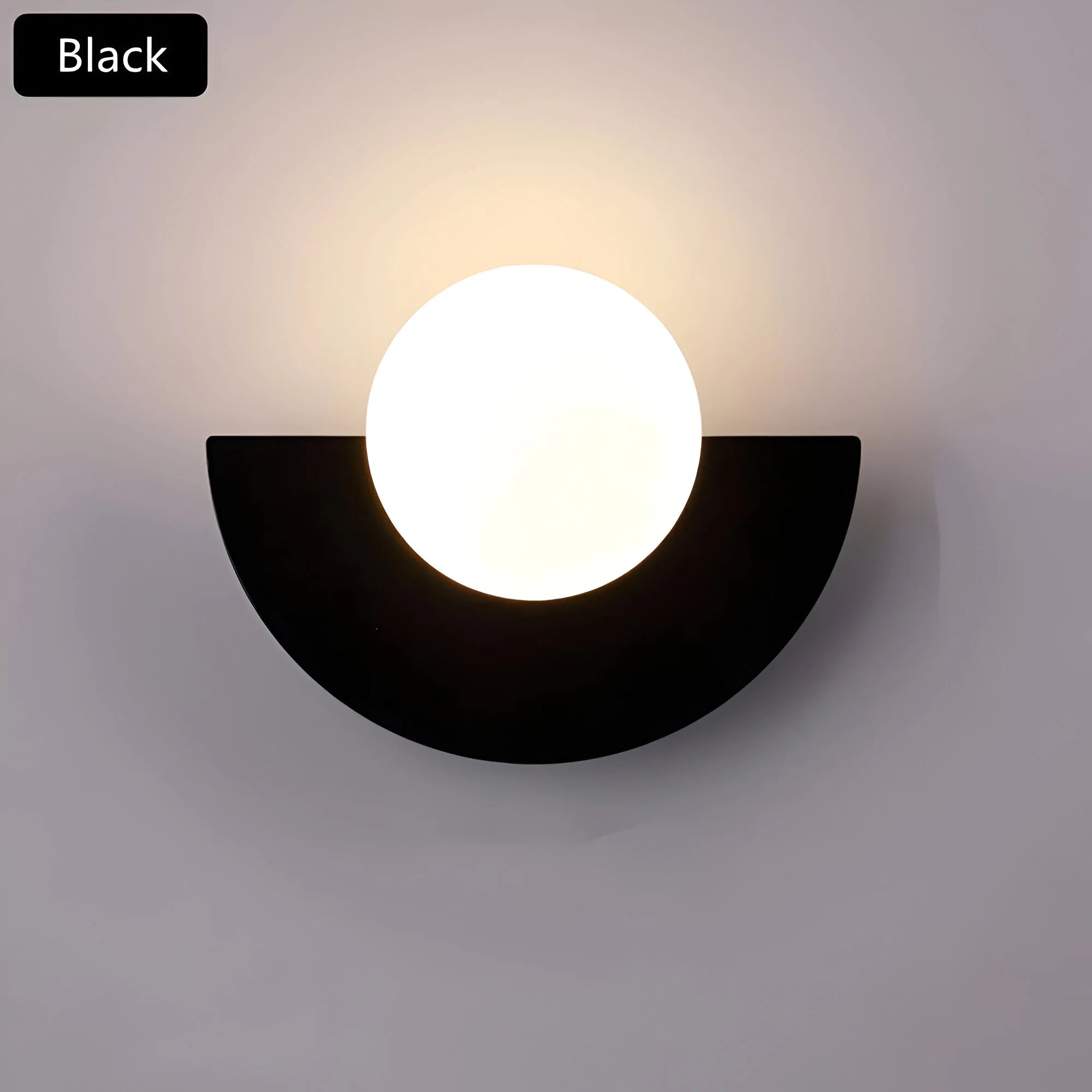Wall Light | Modern Semicircle Design | 6 Color Options & Dual Warm/White LED | Energy-Saving