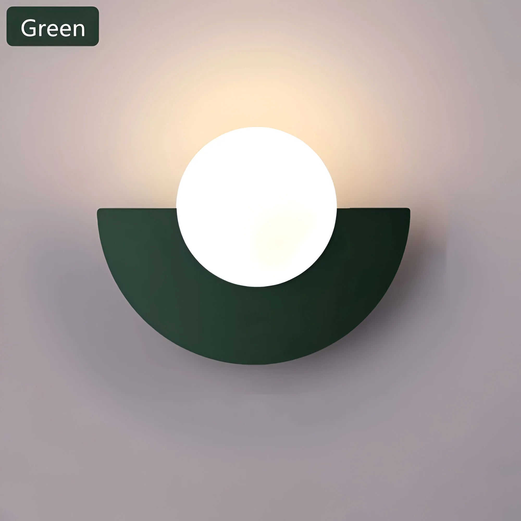 Wall Light | Modern Semicircle Design | 6 Color Options & Dual Warm/White LED | Energy-Saving
