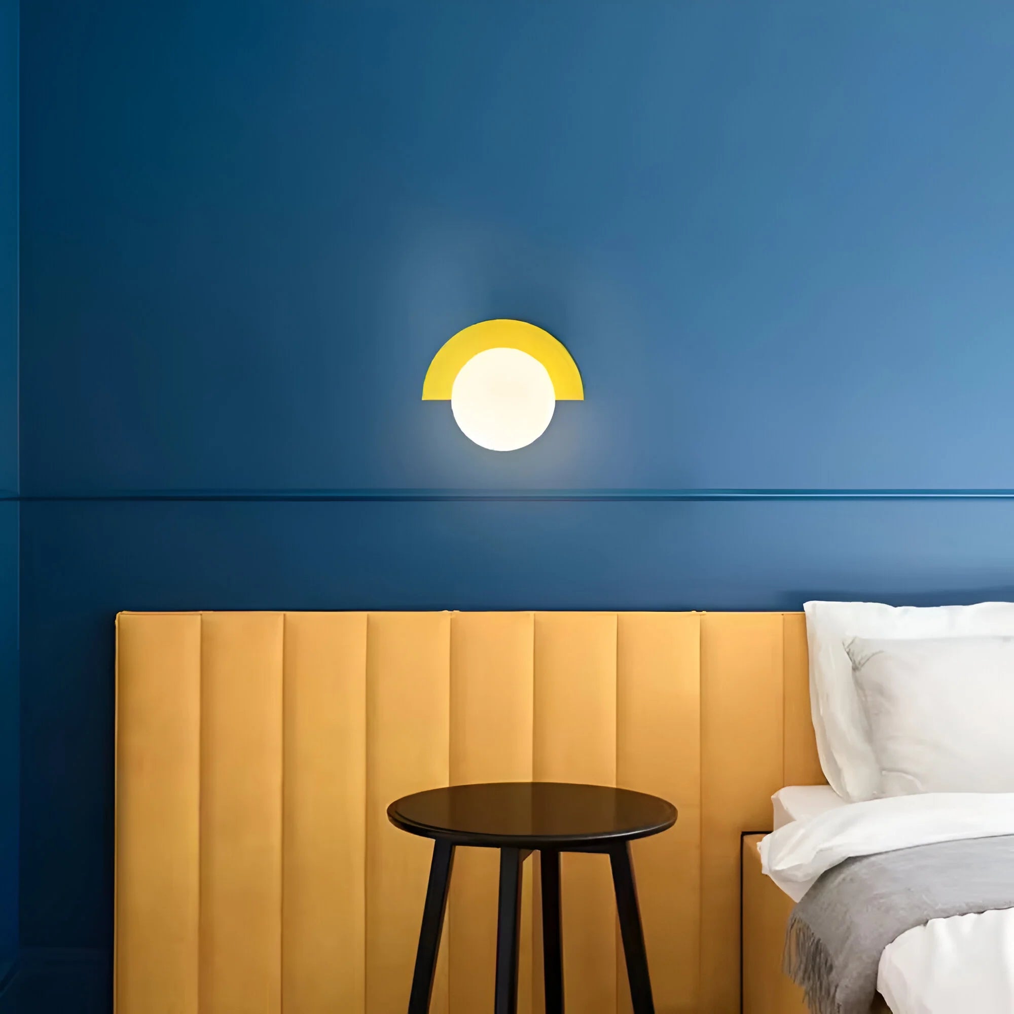 Wall Light | Modern Semicircle Design | 6 Color Options & Dual Warm/White LED | Energy-Saving