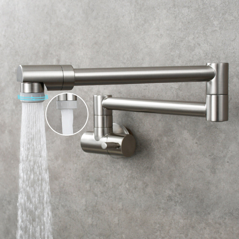 Wall-Mounted Pot Filler Faucet | Low-Profile Swivel Spout | Single-Handle Copper | 19.5 in Reach