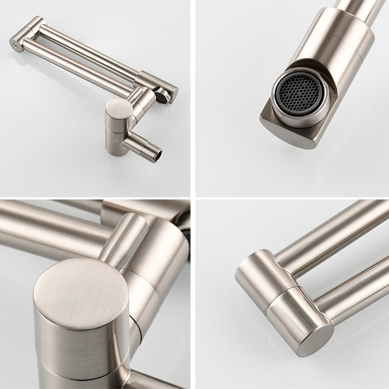 Wall-Mounted Pot Filler Faucet | Low-Profile Swivel Spout | Single-Handle Copper | 19.5 in Reach