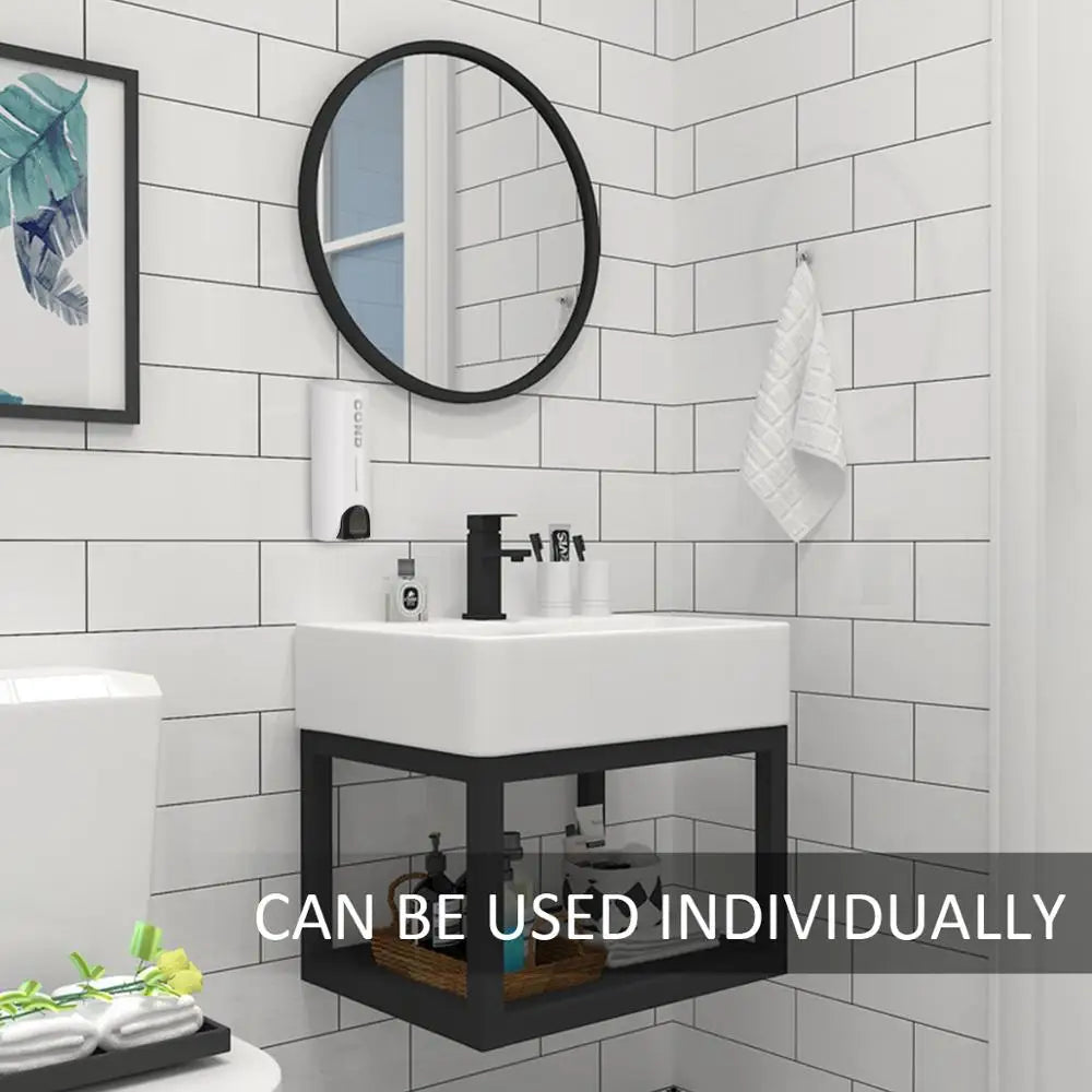 Wall-Mounted Shower Dispenser | 350ml Refillable Pump | Transparent Reservoir | Space-Saving