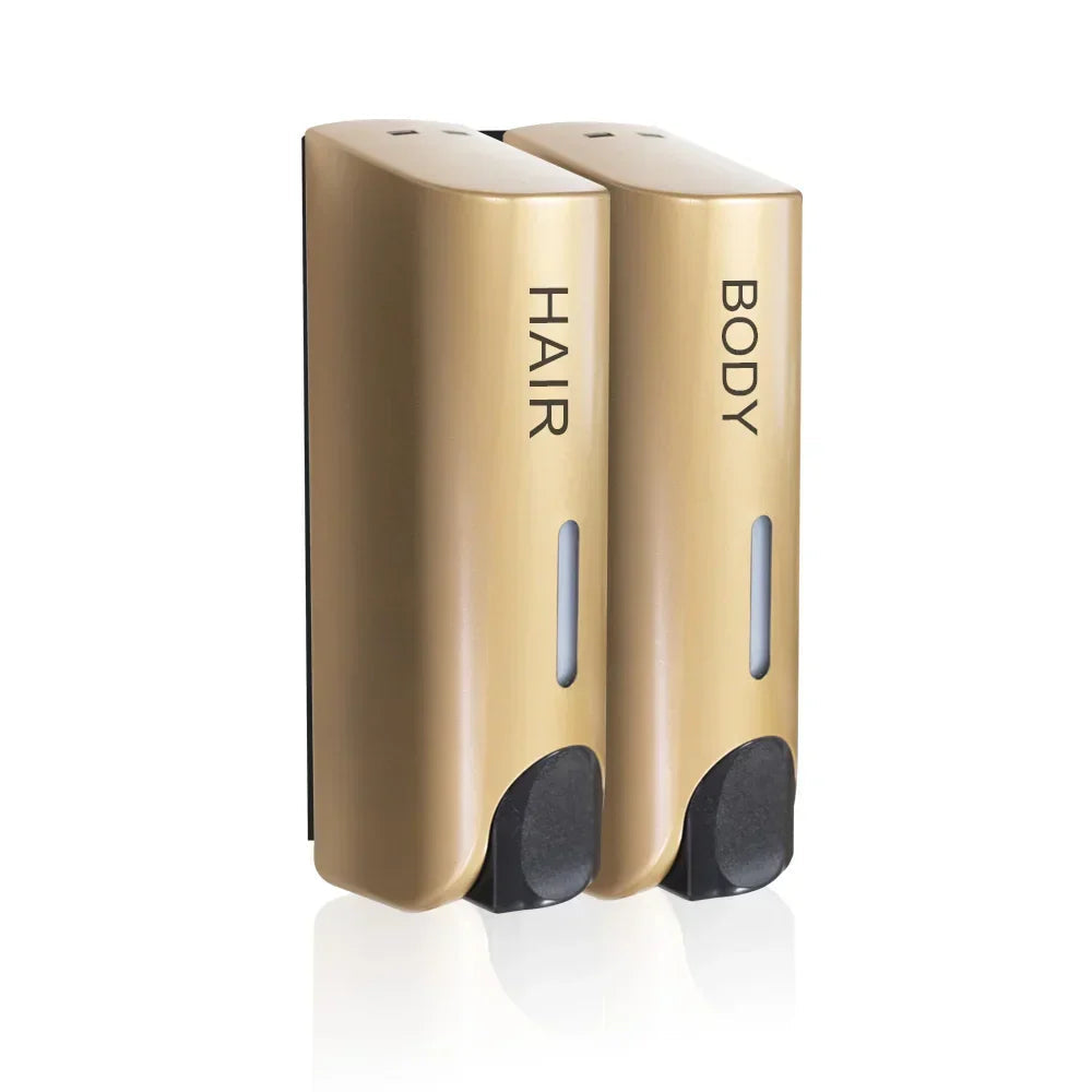 Wall-Mounted Shower Dispenser Set | Triple Pump | Transparent Body, 350ml Each | Space-Saving