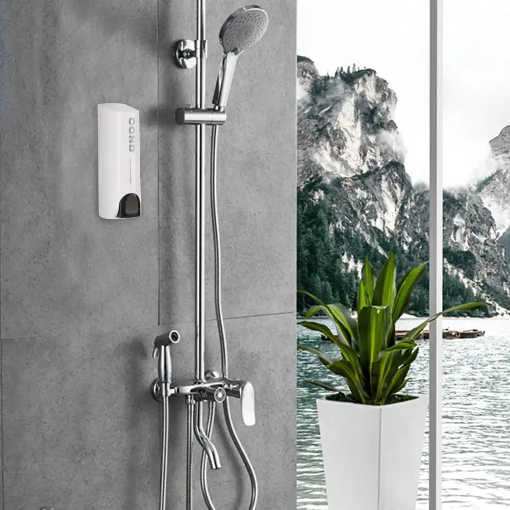 Wall-Mounted Shower Dispenser Set | Triple Pump | Transparent Body, 350ml Each | Space-Saving