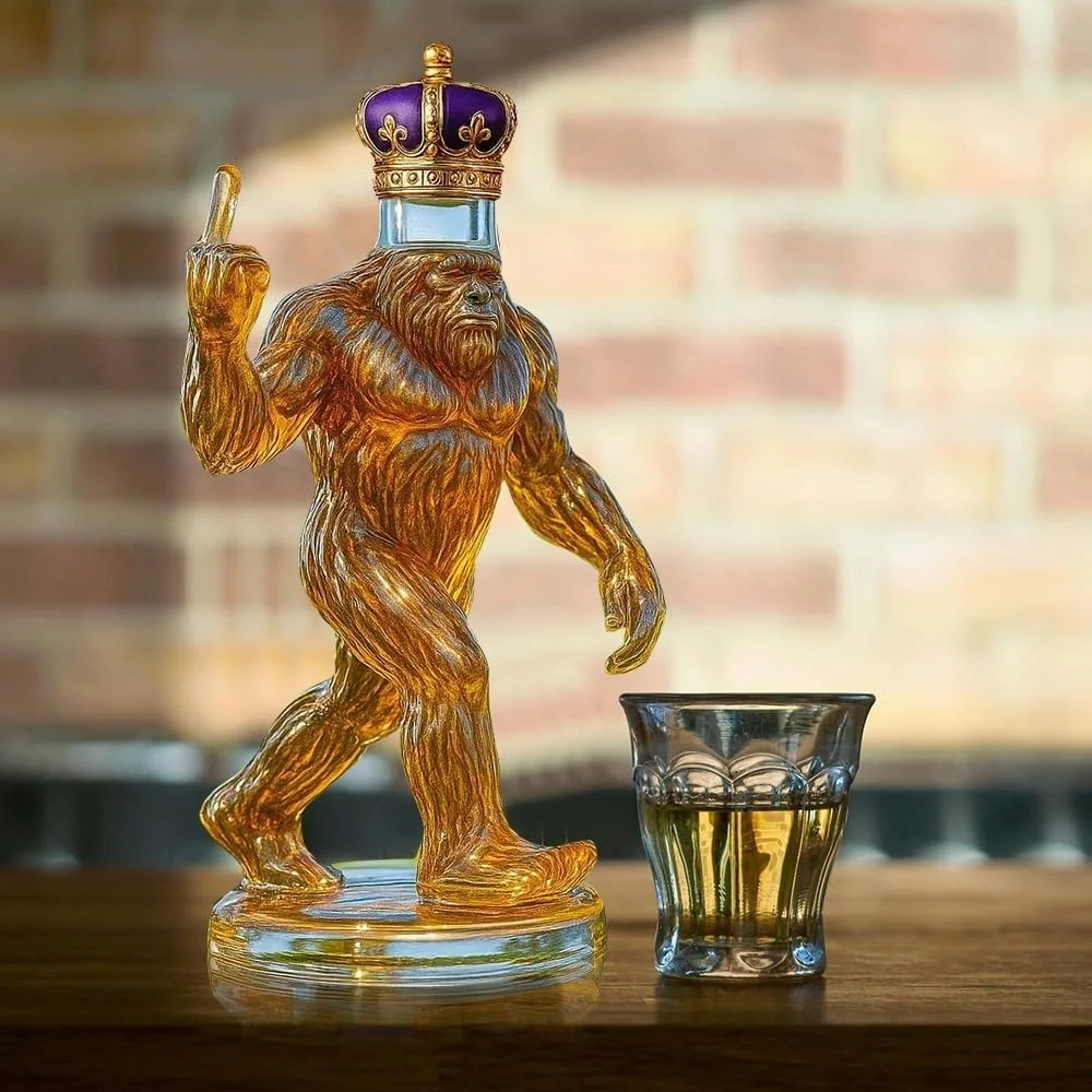 Whiskey Decanter | Novelty Bigfoot Design | Glass 750ml | Bar Decor