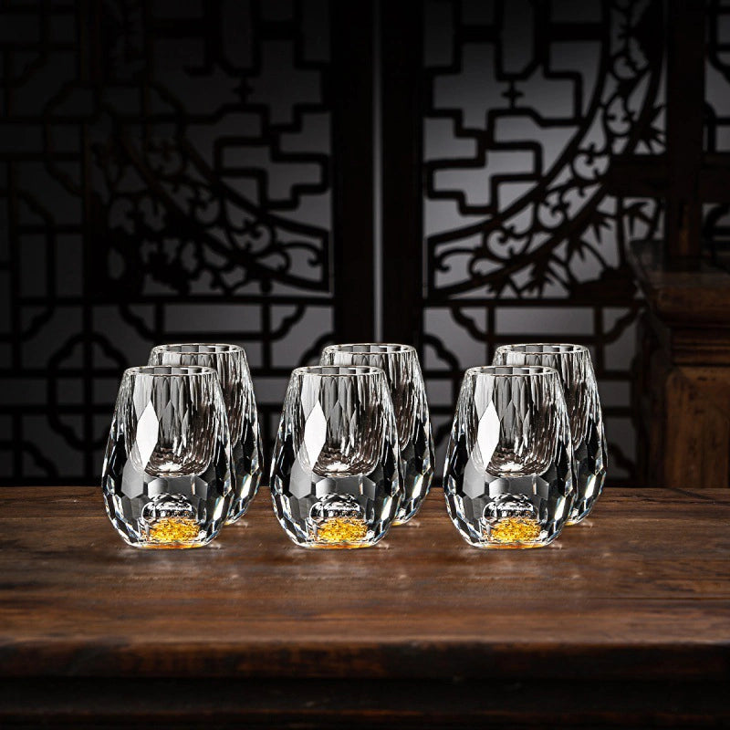 Whisky Glasses | Handmade Crystal with Real Gold Flakes | Set of 2 | For Premium Drinks