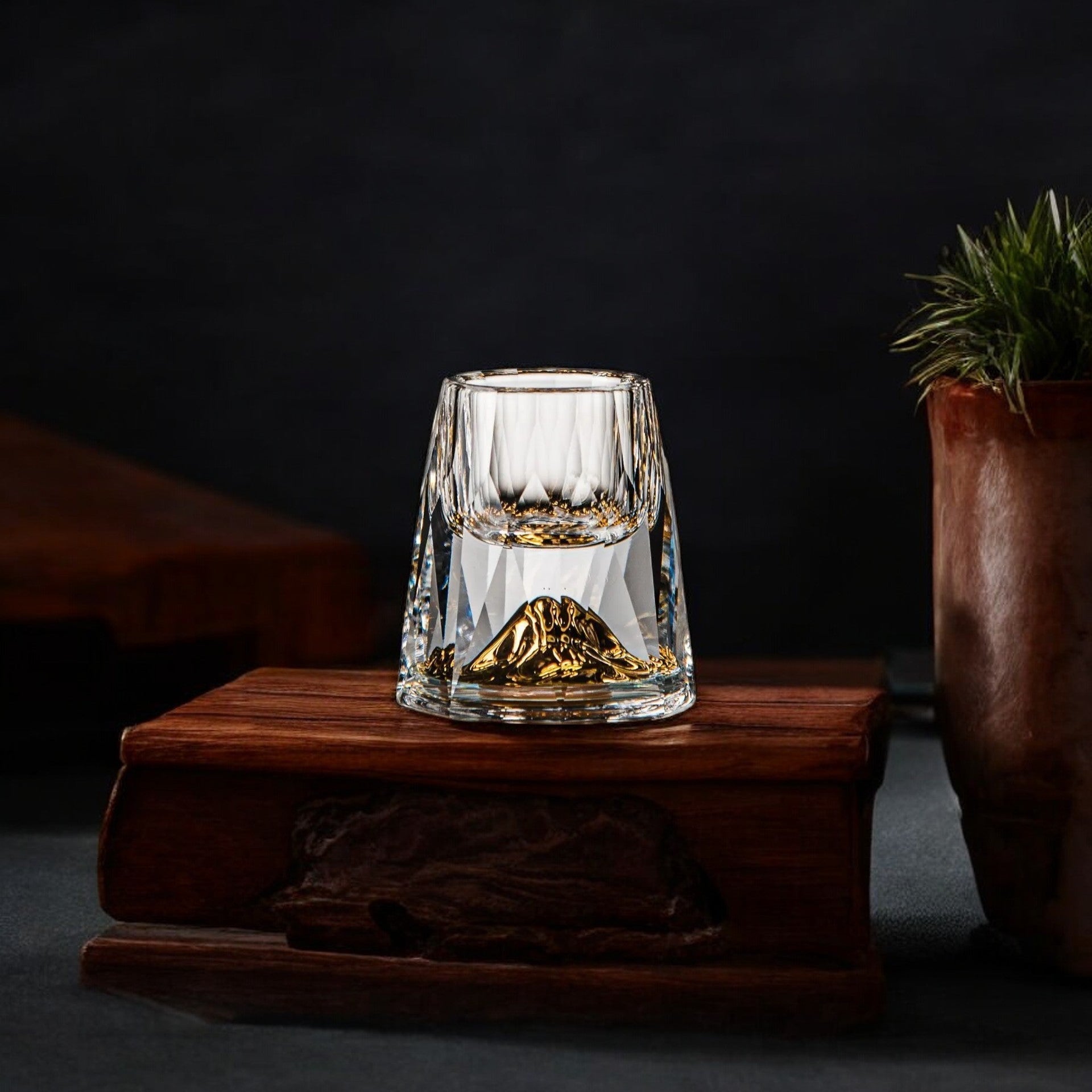 Whisky Glasses | Handmade Crystal with Real Gold Flakes | Set of 2 | For Premium Drinks