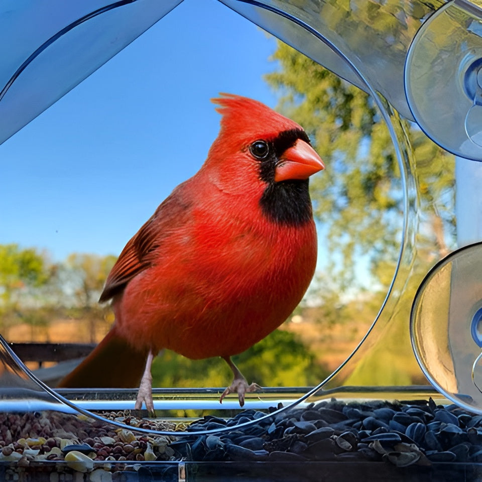 Window Bird Feeder | Clear Viewing Suction-Mount Design | Weatherproof & Durable